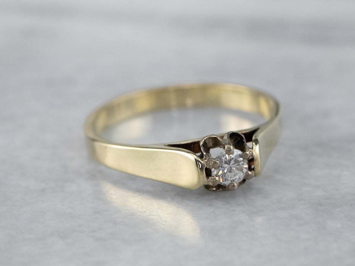 Buttercup Diamond Gold Solitaire Engagement Ring