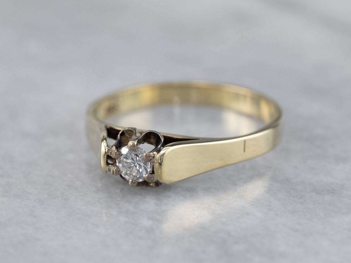 Buttercup Diamond Gold Solitaire Engagement Ring