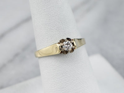 Buttercup Diamond Gold Solitaire Engagement Ring