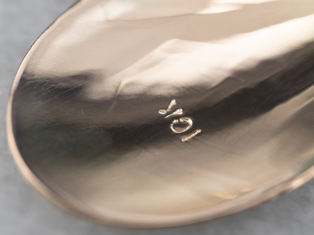 Monogram Gold Disk Drop Earrings