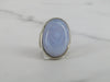 Silver Oval Lace Agate Ring
