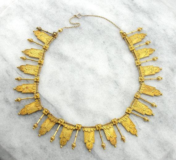 Amazing Etruscan Revival Gothic Necklace