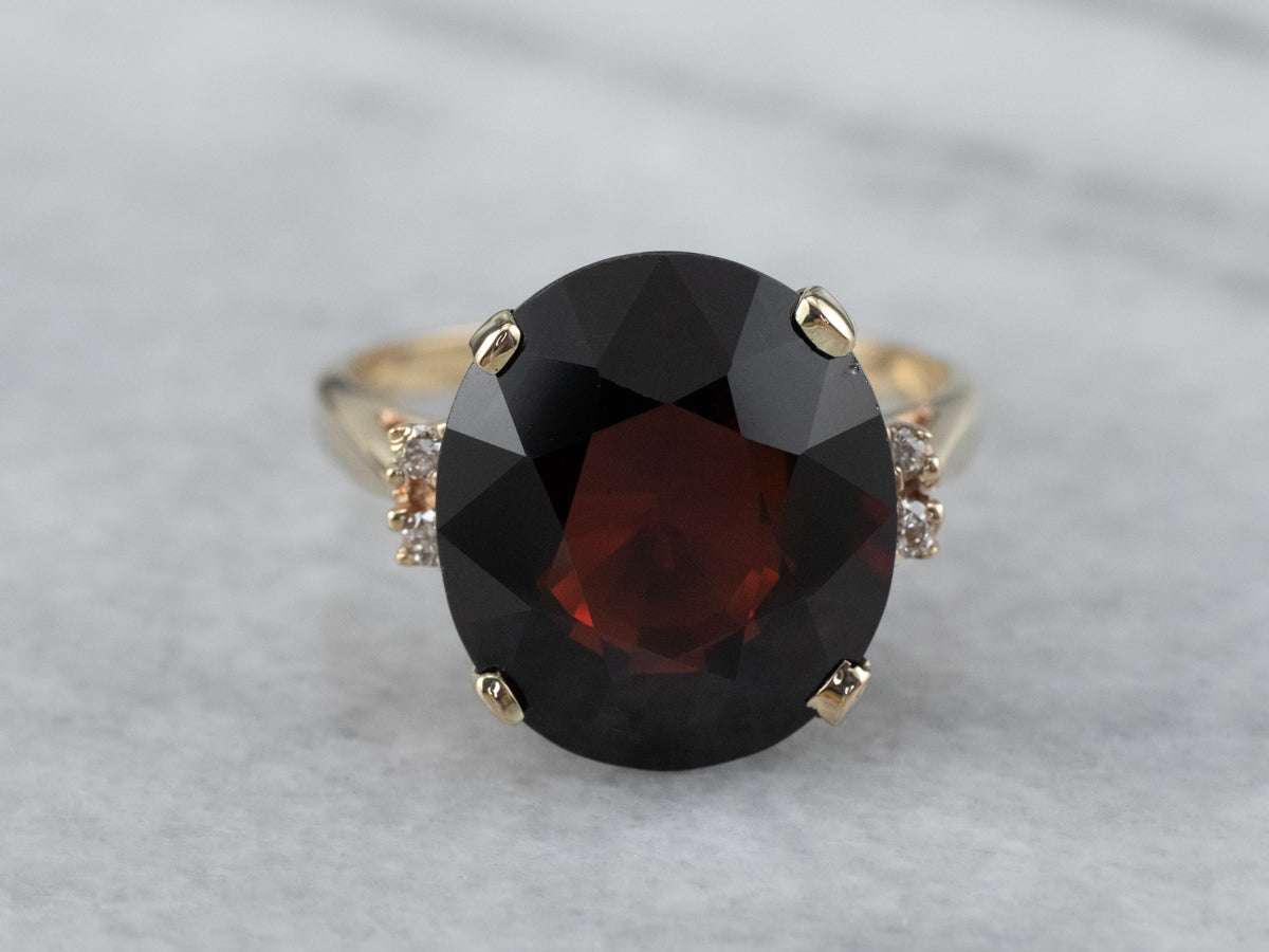 Garnet and Diamond Vintage Ring
