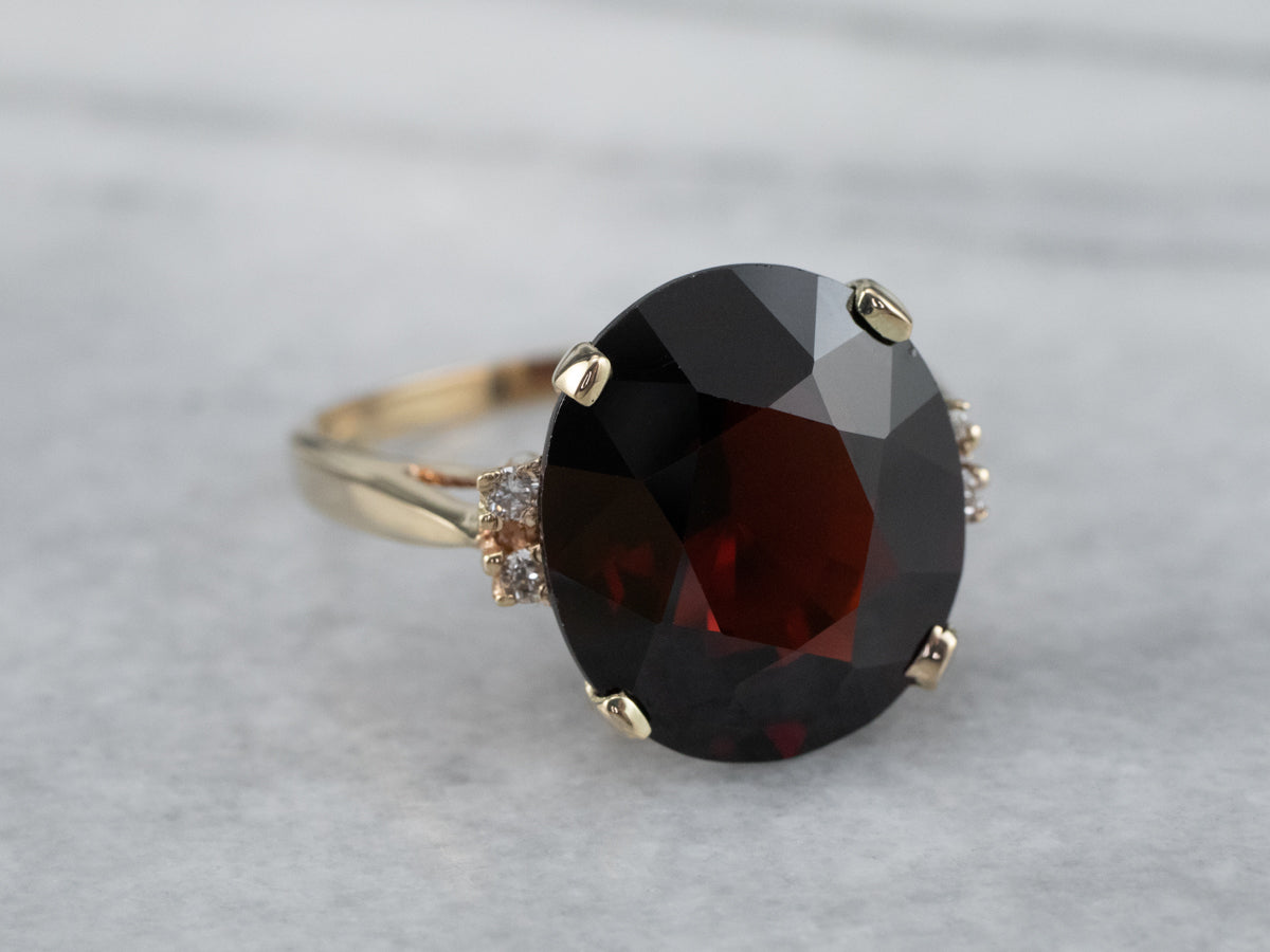 Garnet and Diamond Vintage Ring