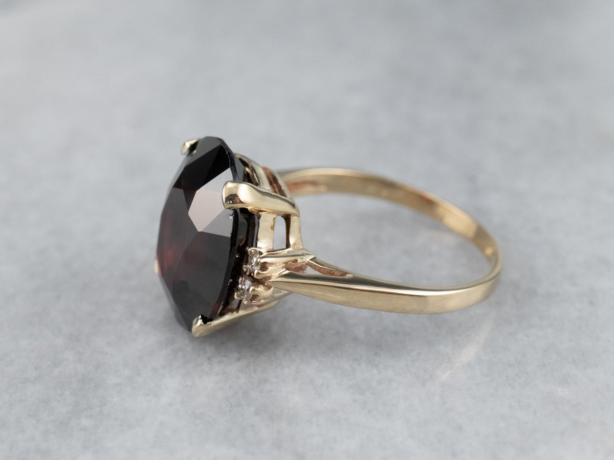 Garnet and Diamond Vintage Ring
