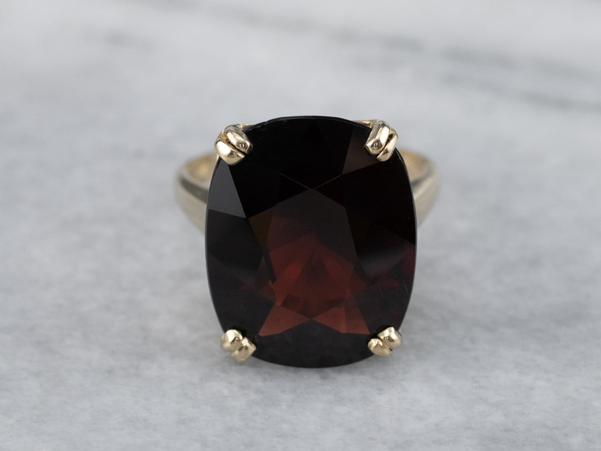 Vintage Garnet Cocktail Ring in Yellow Gold