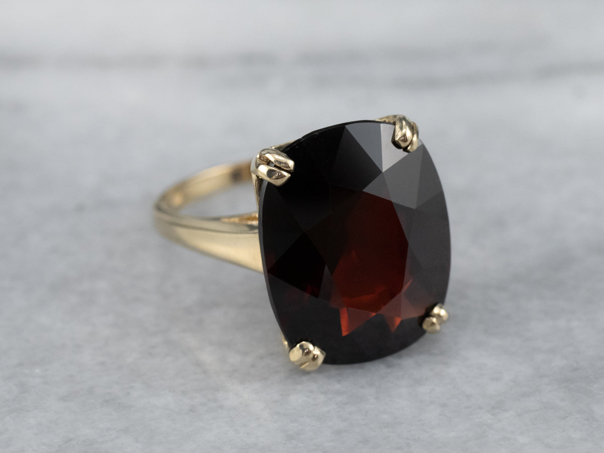 Vintage Garnet Cocktail Ring in Yellow Gold