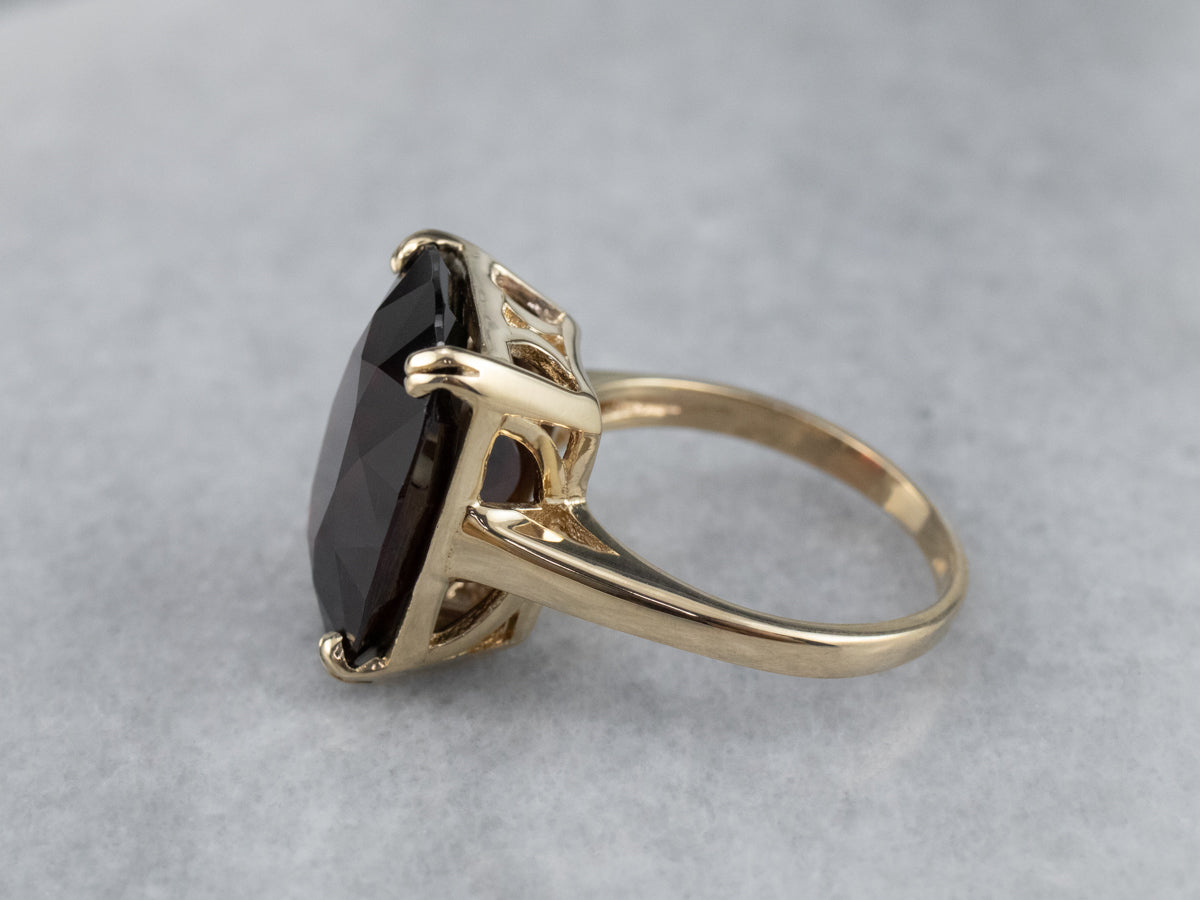 Vintage Garnet Cocktail Ring in Yellow Gold