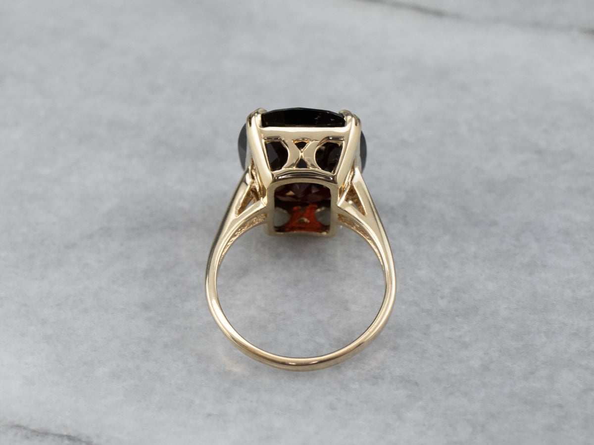 Vintage Garnet Cocktail Ring in Yellow Gold
