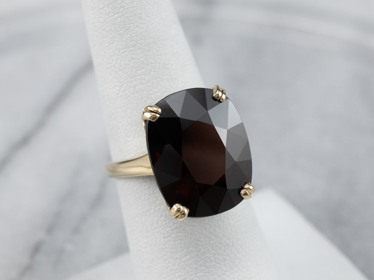 Vintage Garnet Cocktail Ring in Yellow Gold