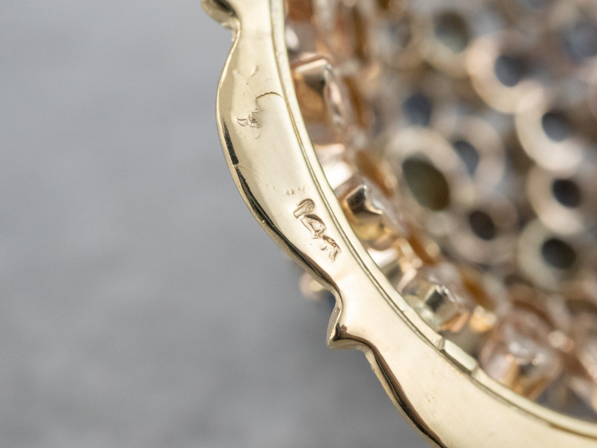 Domed Sapphire Cluster Pendant