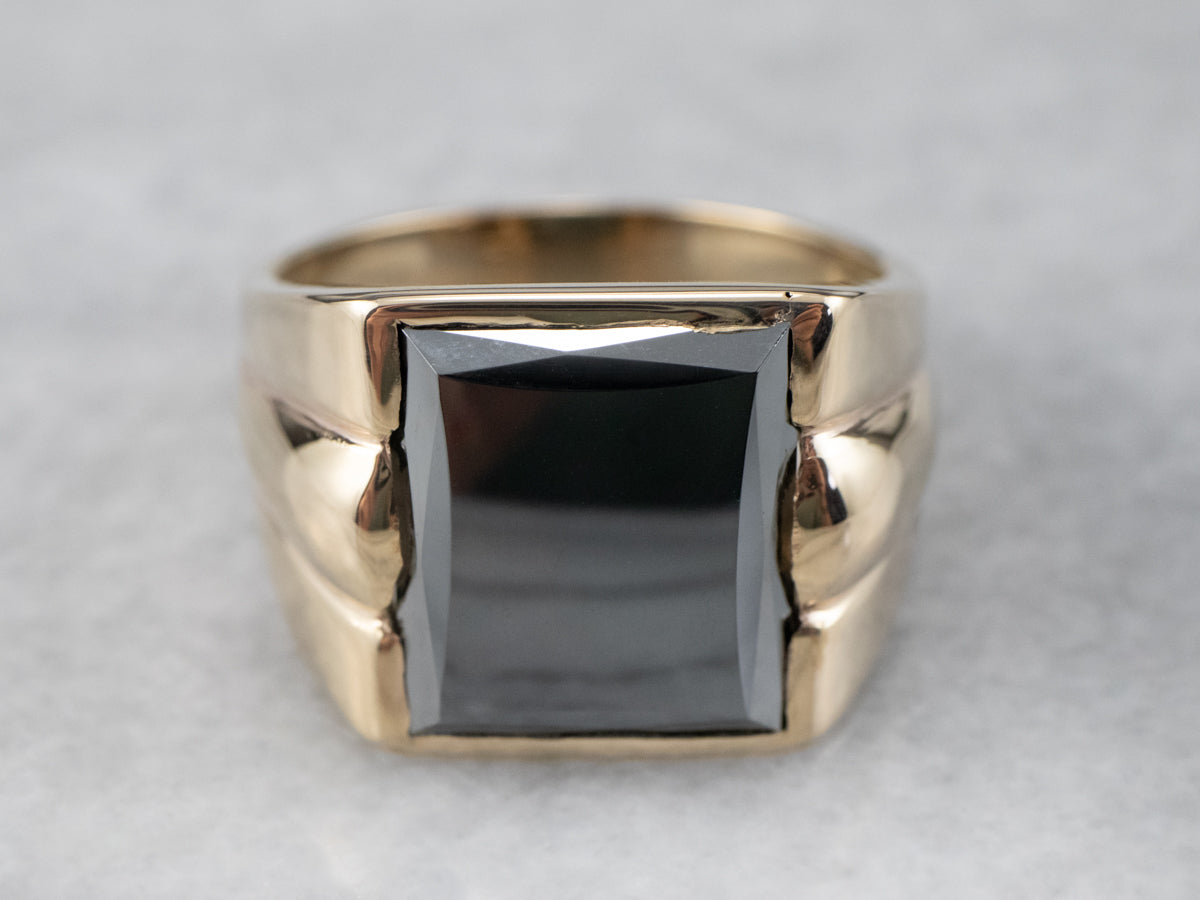 Men's Hematite Statement Ring