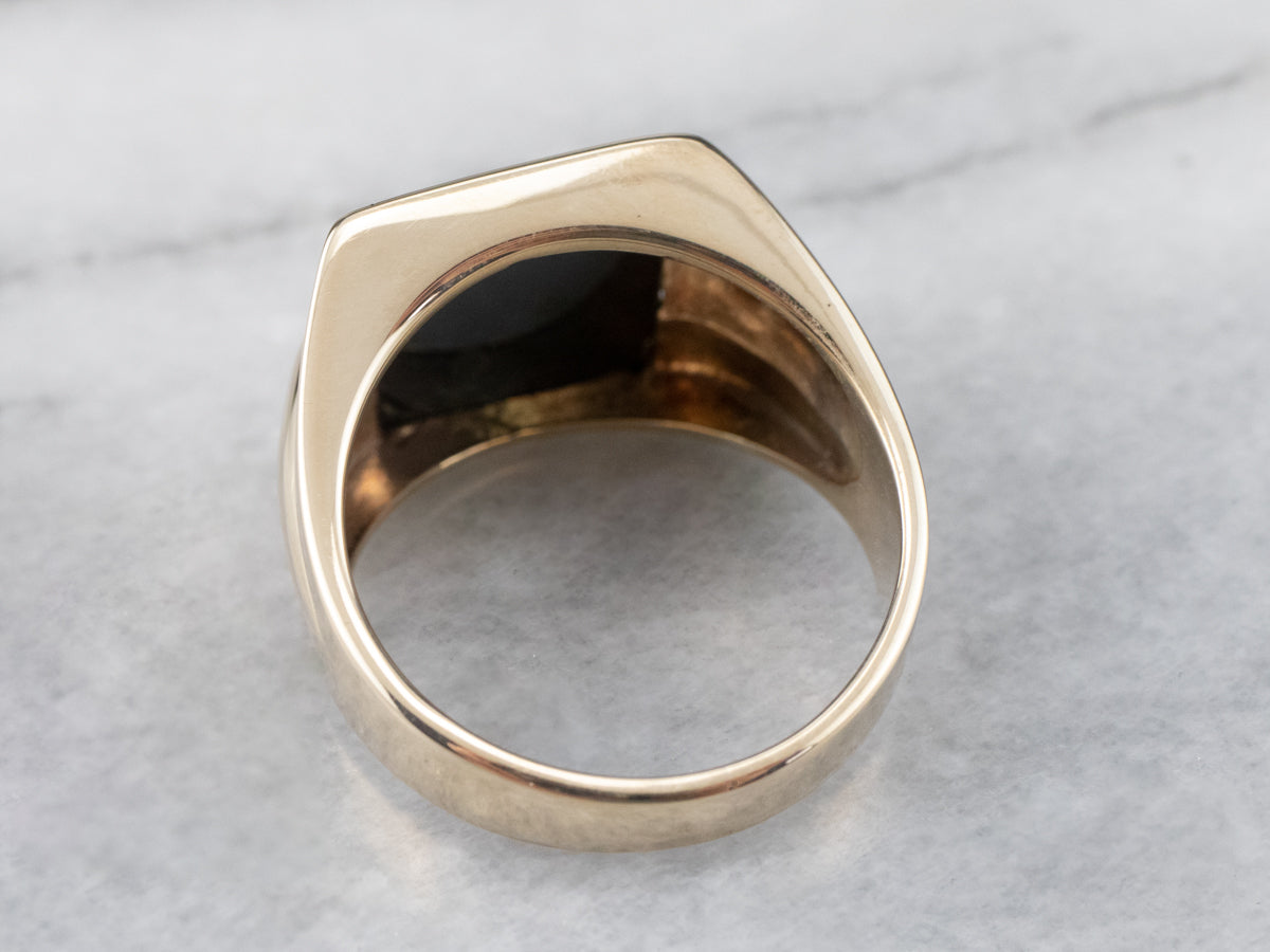 Men's Hematite Statement Ring