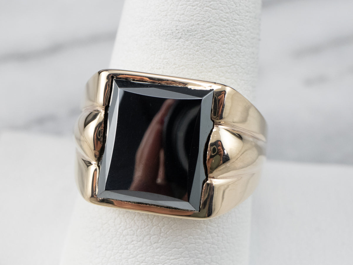 Men's Hematite Statement Ring