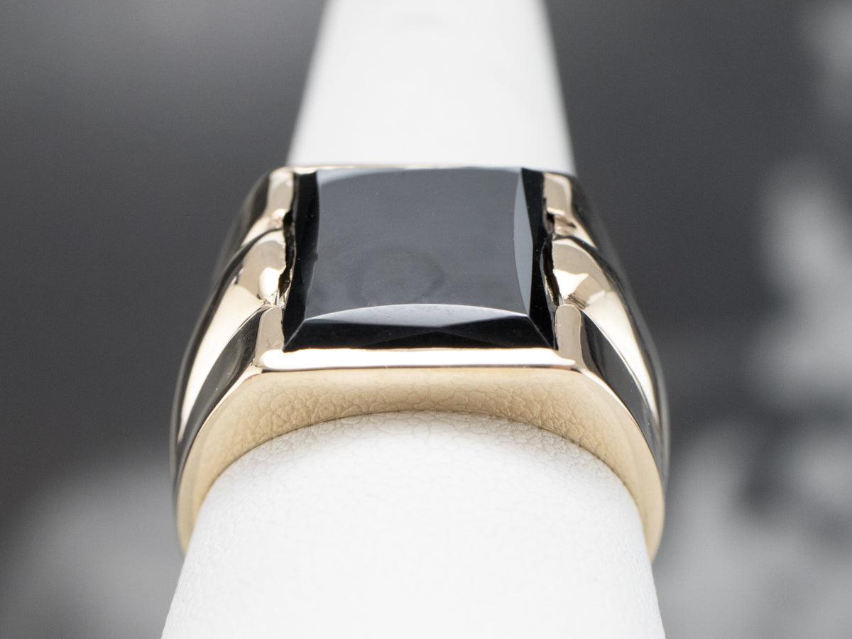 Men's Hematite Statement Ring