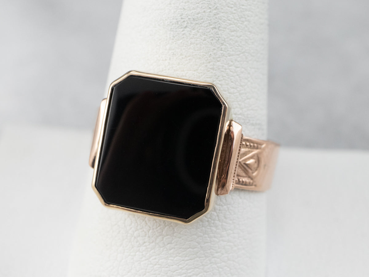 Mixed Era Black Onyx Statement Ring