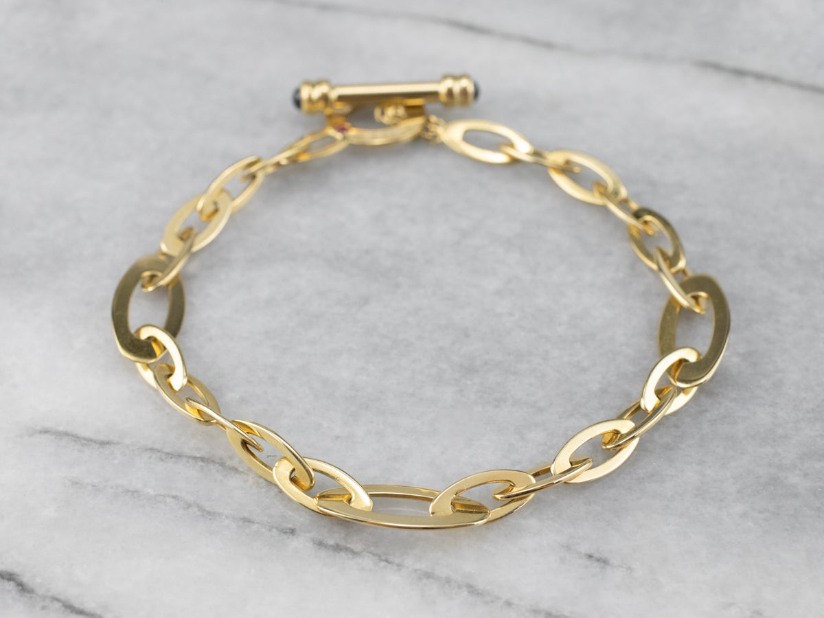 Roberto Coin Ruby and Sapphire Chic & Shine 18K Gold Link Bracelet