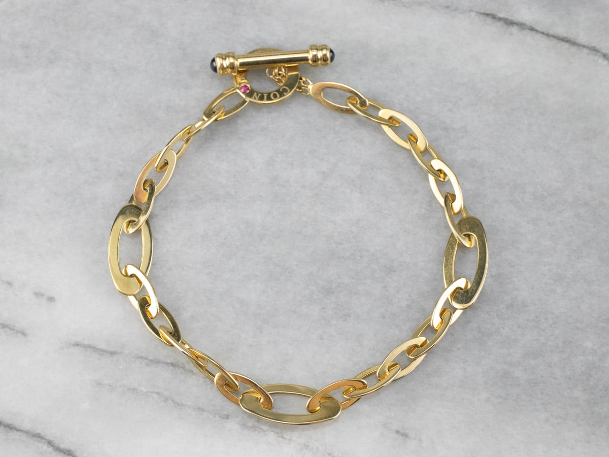 Roberto Coin Ruby and Sapphire Chic & Shine 18K Gold Link Bracelet