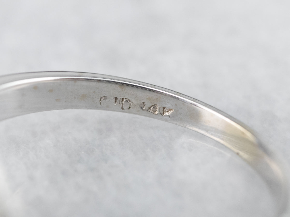 White Gold Sapphire and Diamond Modern Halo Engagement Ring