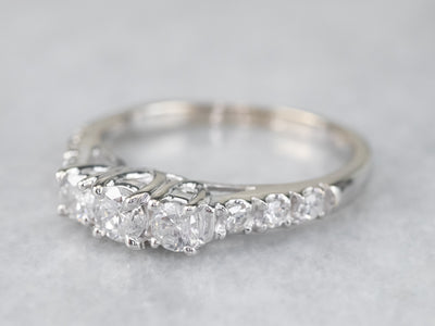 Modern Diamond Ring in White Gold