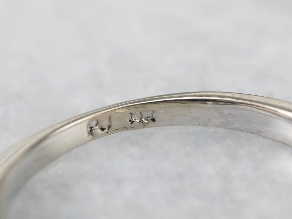 Modern Diamond Ring in White Gold