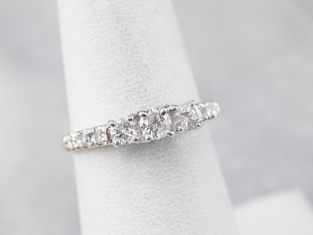 Modern Diamond Ring in White Gold