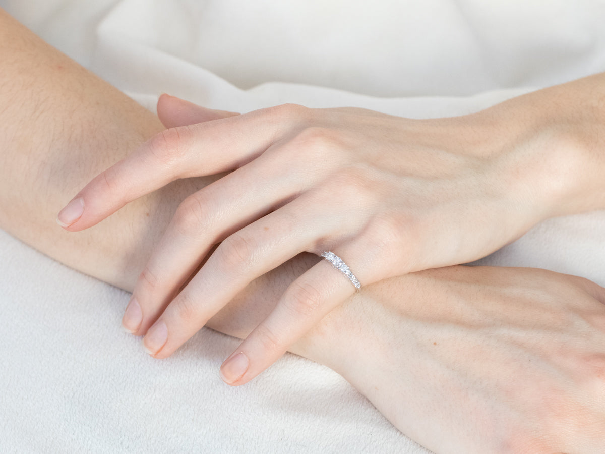 Modern Diamond Ring in White Gold