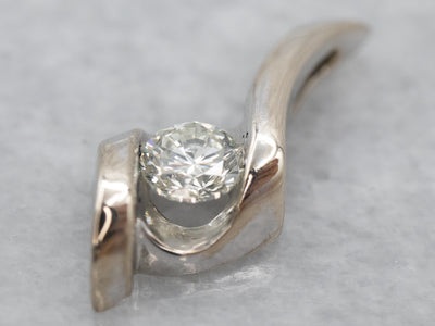 Twisting Gold Diamond Pendant