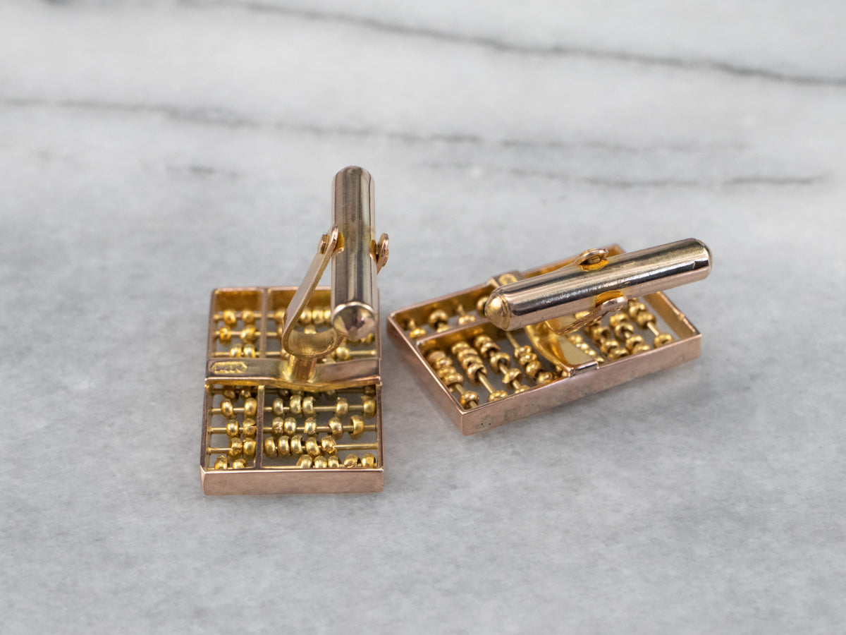 Vintage Gold Abacus Cufflinks