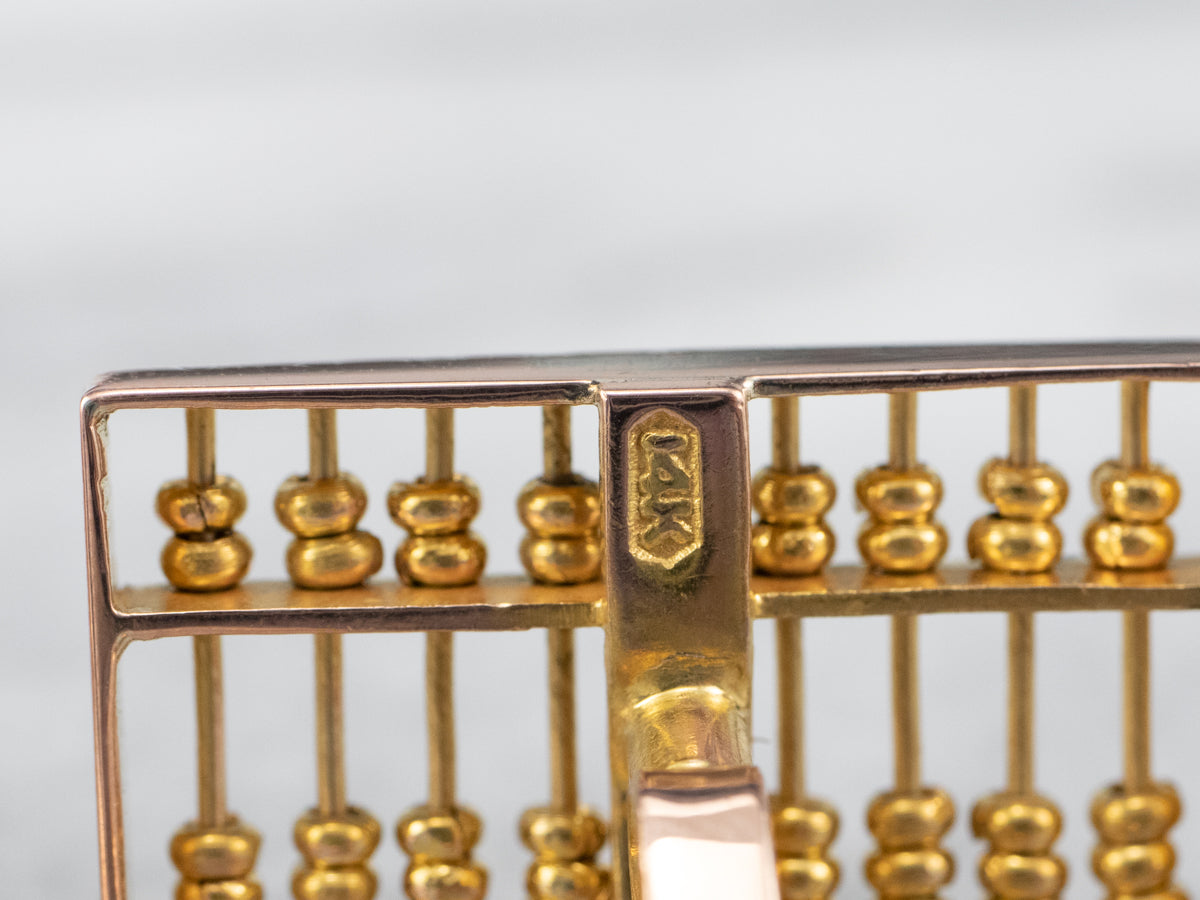 Vintage Gold Abacus Cufflinks
