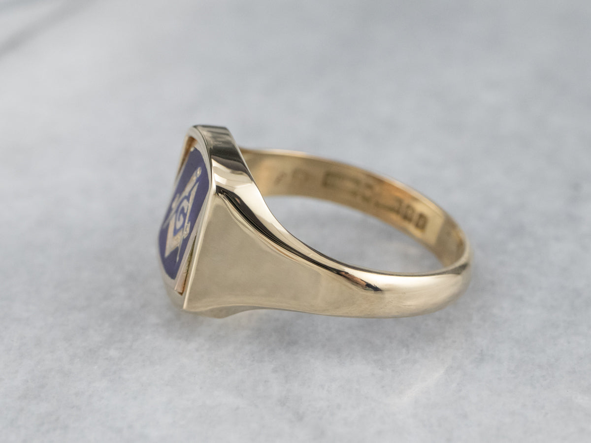 Vintage Masonic Signet Flip Ring
