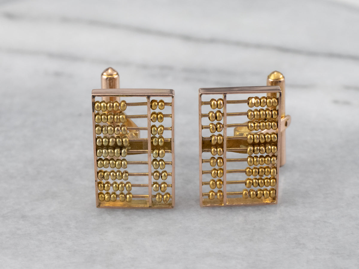 Vintage Gold Abacus Cufflinks