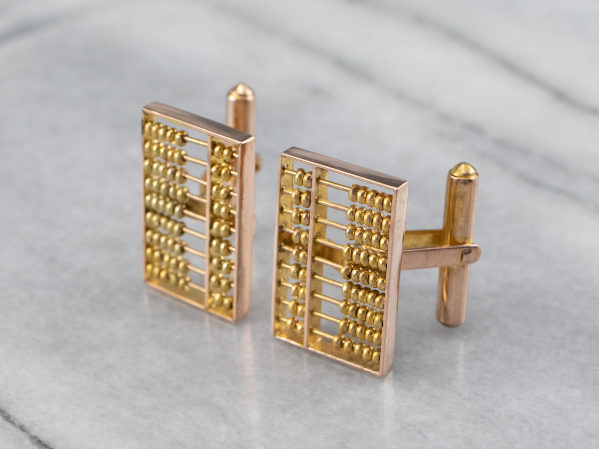 Vintage Gold Abacus Cufflinks