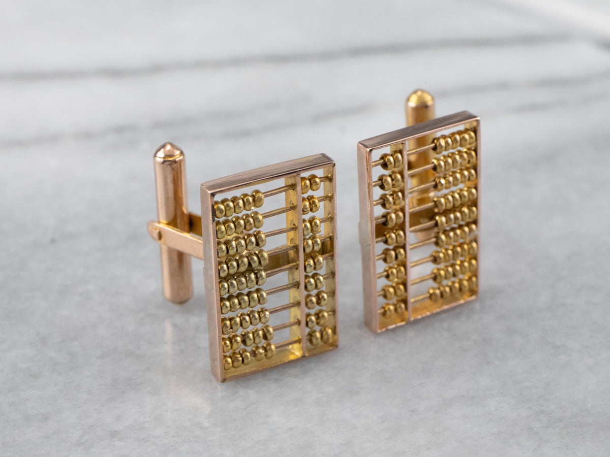 Vintage Gold Abacus Cufflinks