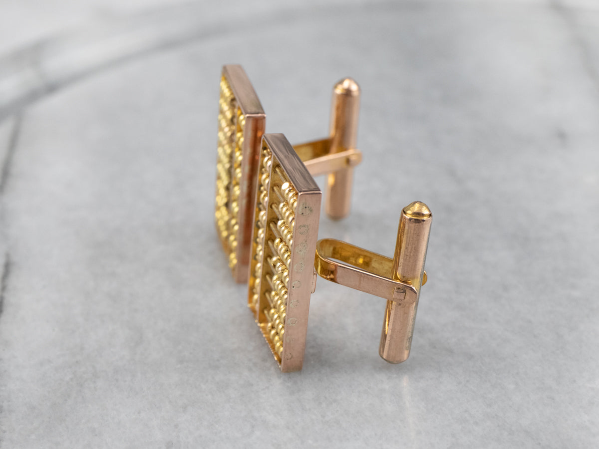 Vintage Gold Abacus Cufflinks
