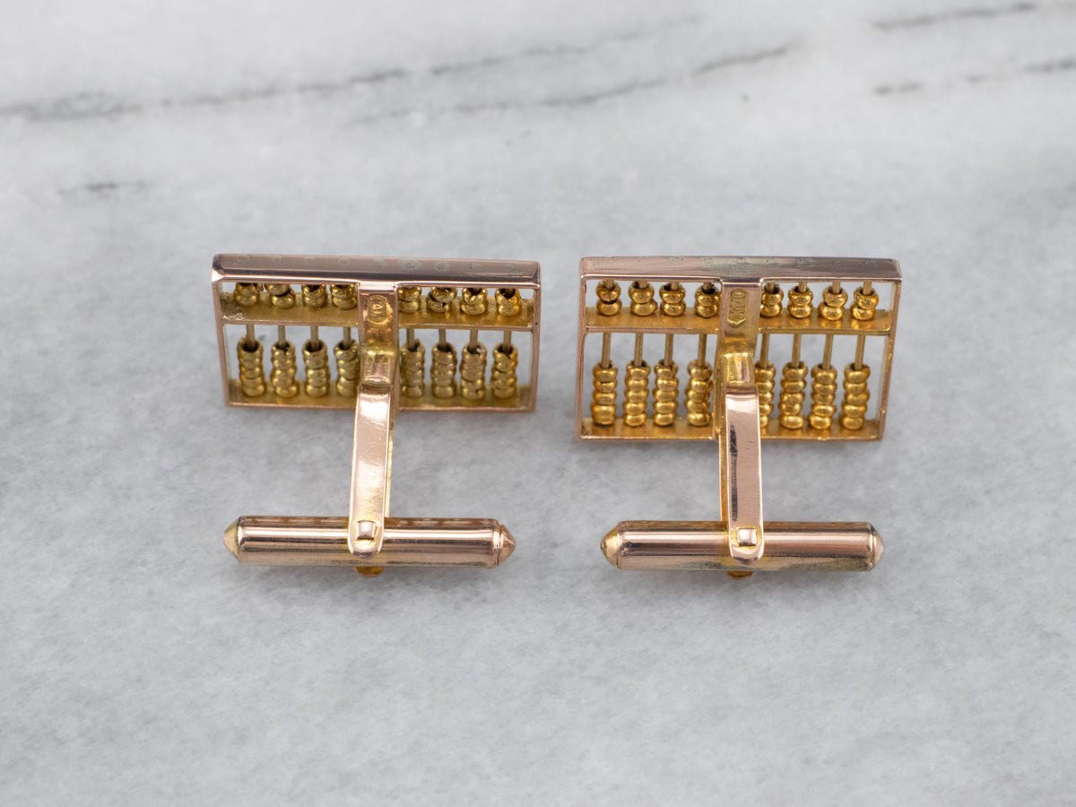 Vintage Gold Abacus Cufflinks