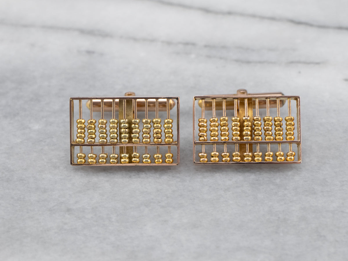 Vintage Gold Abacus Cufflinks