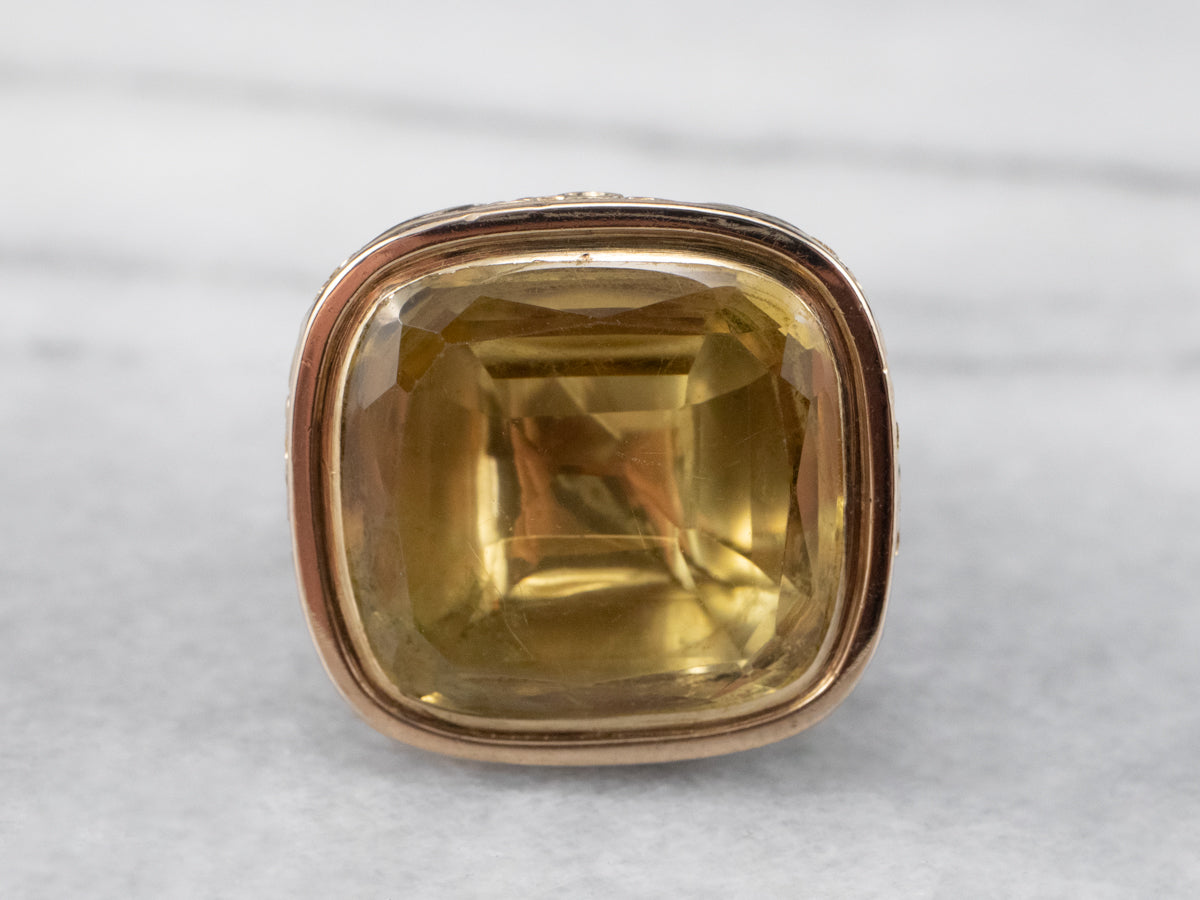 Victorian Gold and Citrine Fob Pendant