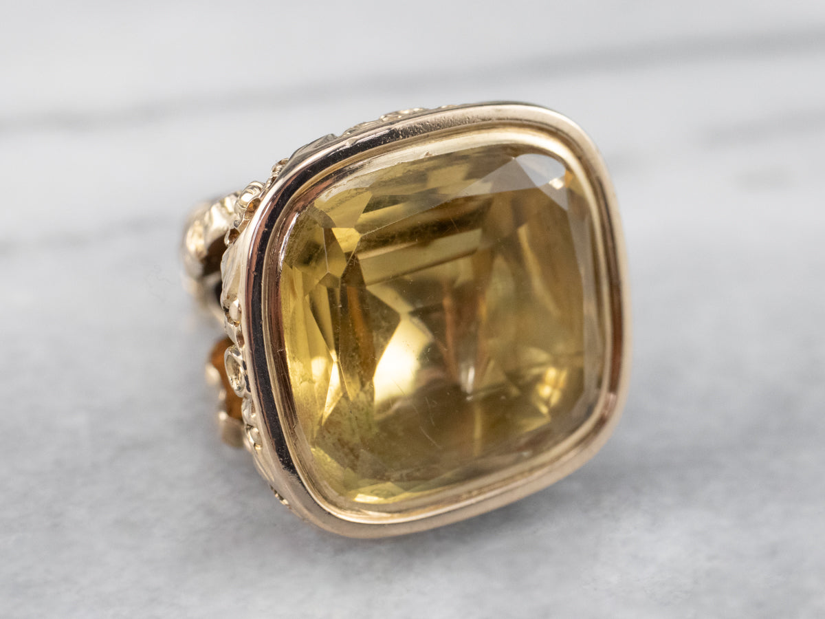 Victorian Gold and Citrine Fob Pendant
