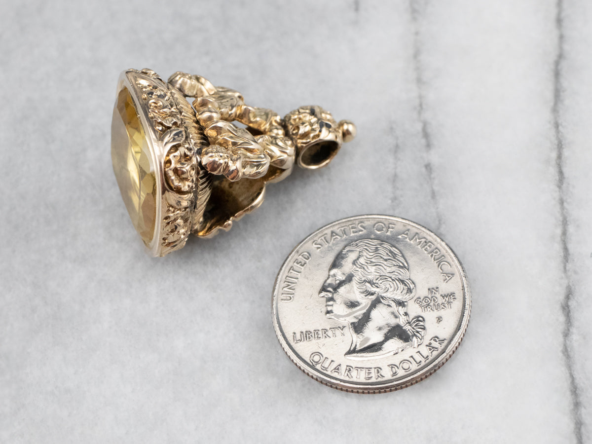 Victorian Gold and Citrine Fob Pendant