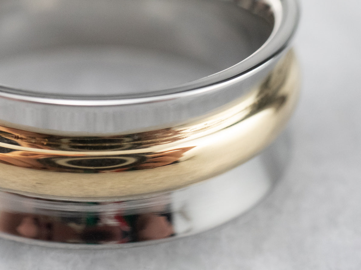 18K Yellow Gold and Stainless Steel Band