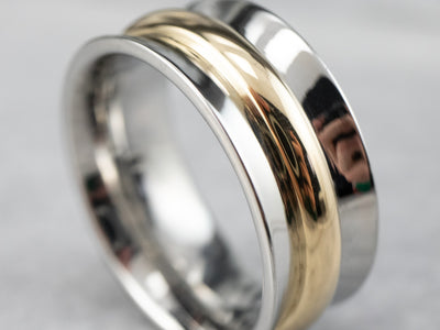 18K Yellow Gold and Stainless Steel Band