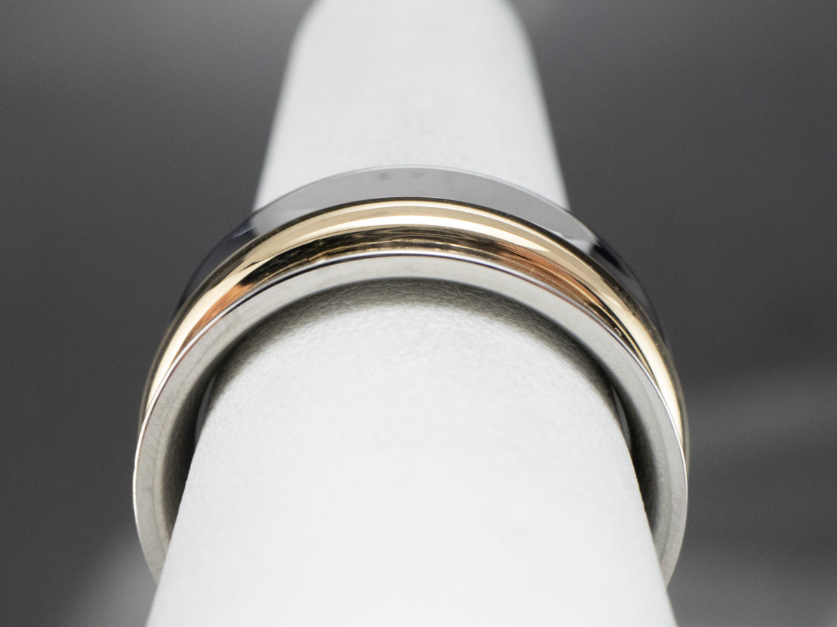 18K Yellow Gold and Stainless Steel Band