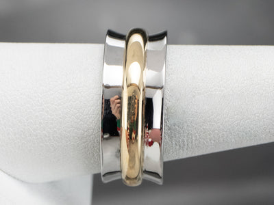 18K Yellow Gold and Stainless Steel Band