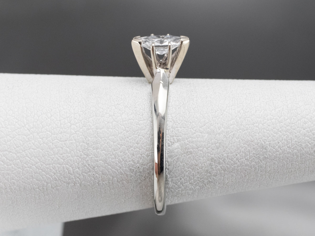 18K Gold Marquise Diamond Solitaire Ring