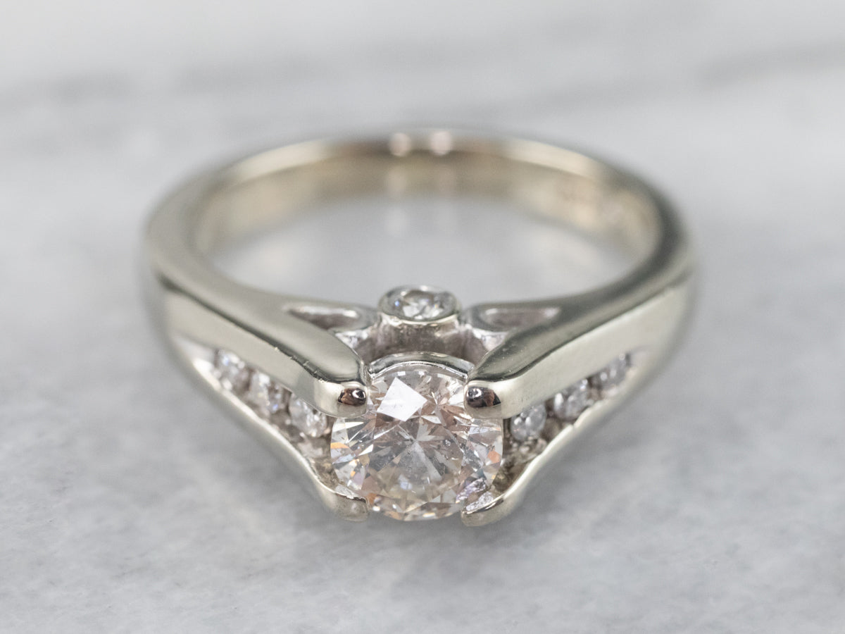 Modern Round Brilliant Diamond Engagement Ring