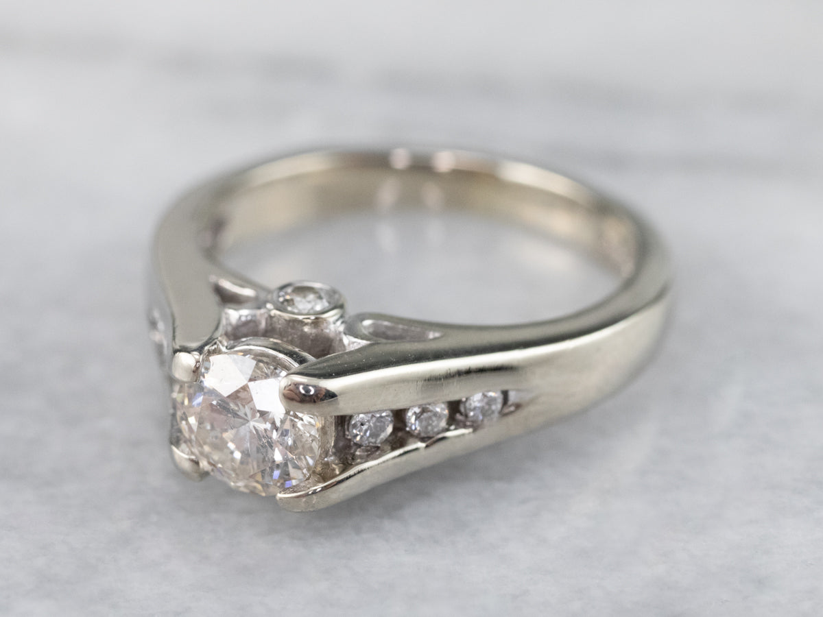 Modern Round Brilliant Diamond Engagement Ring