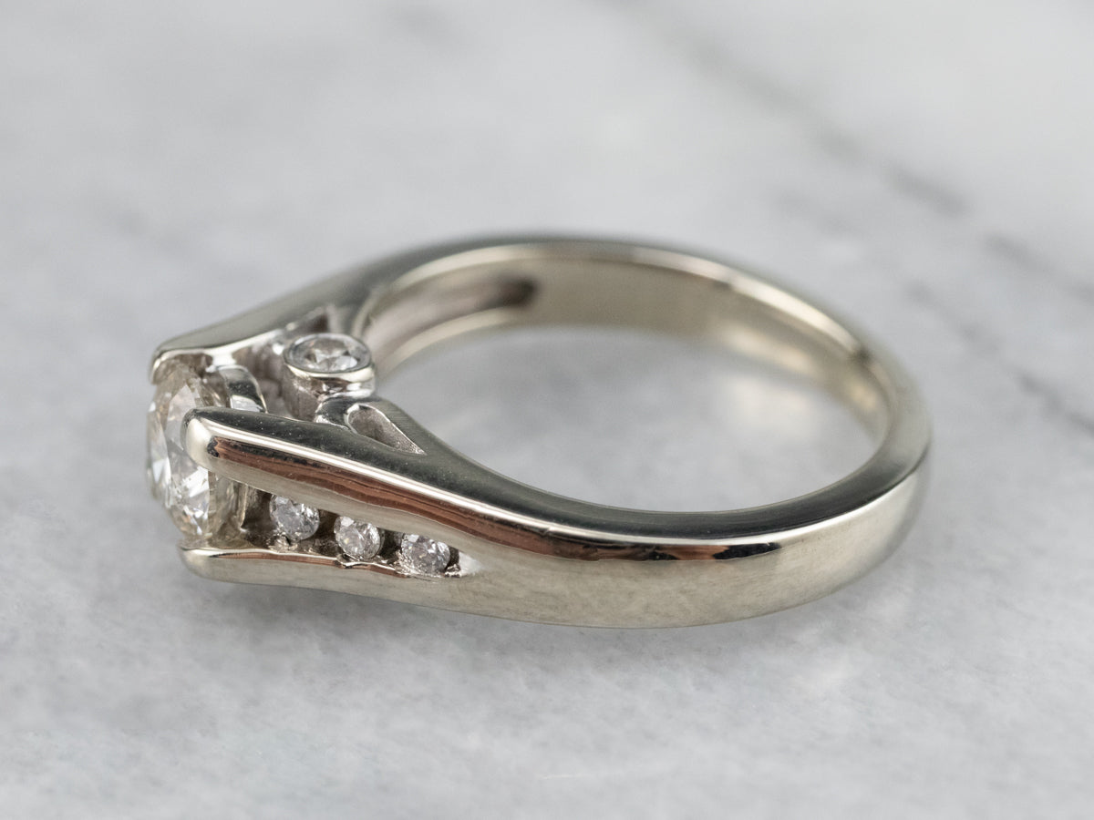 Modern Round Brilliant Diamond Engagement Ring