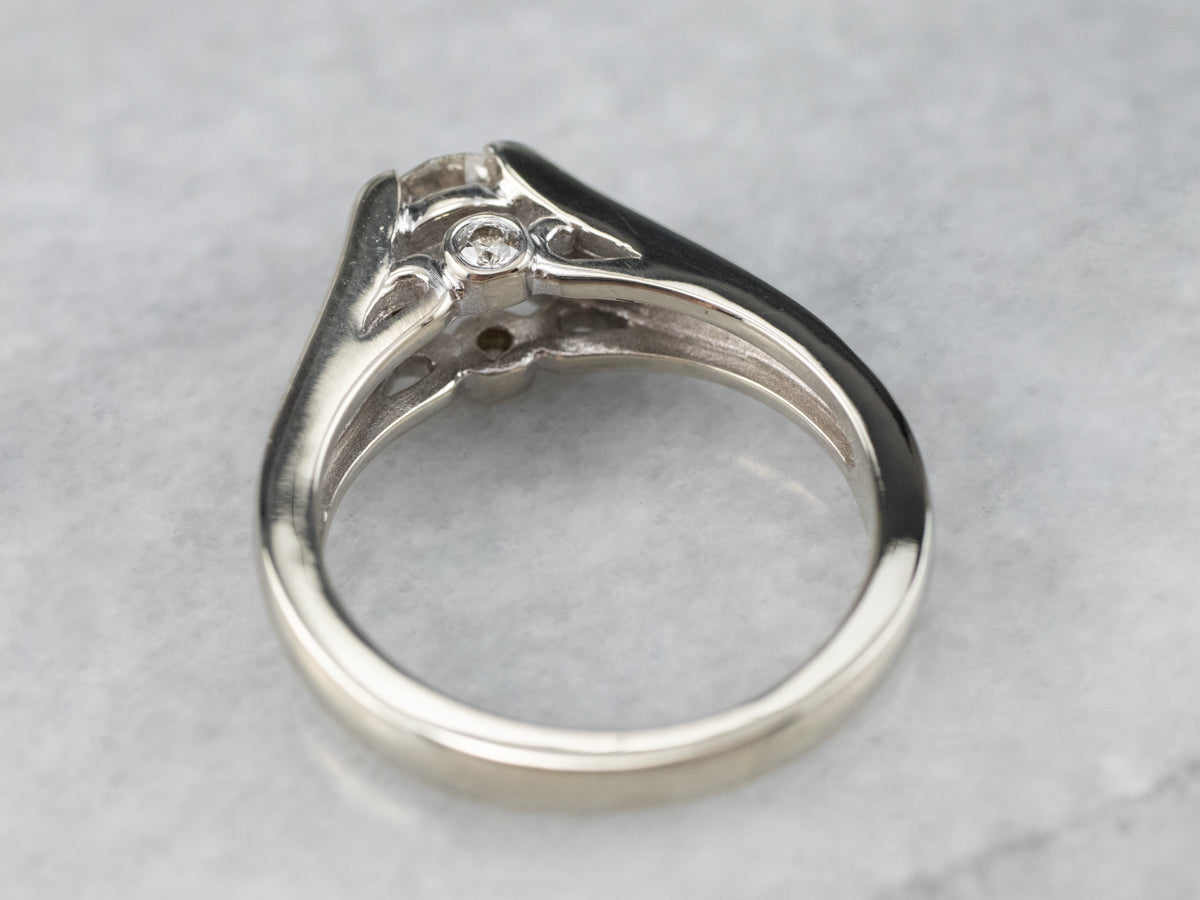 Modern Round Brilliant Diamond Engagement Ring