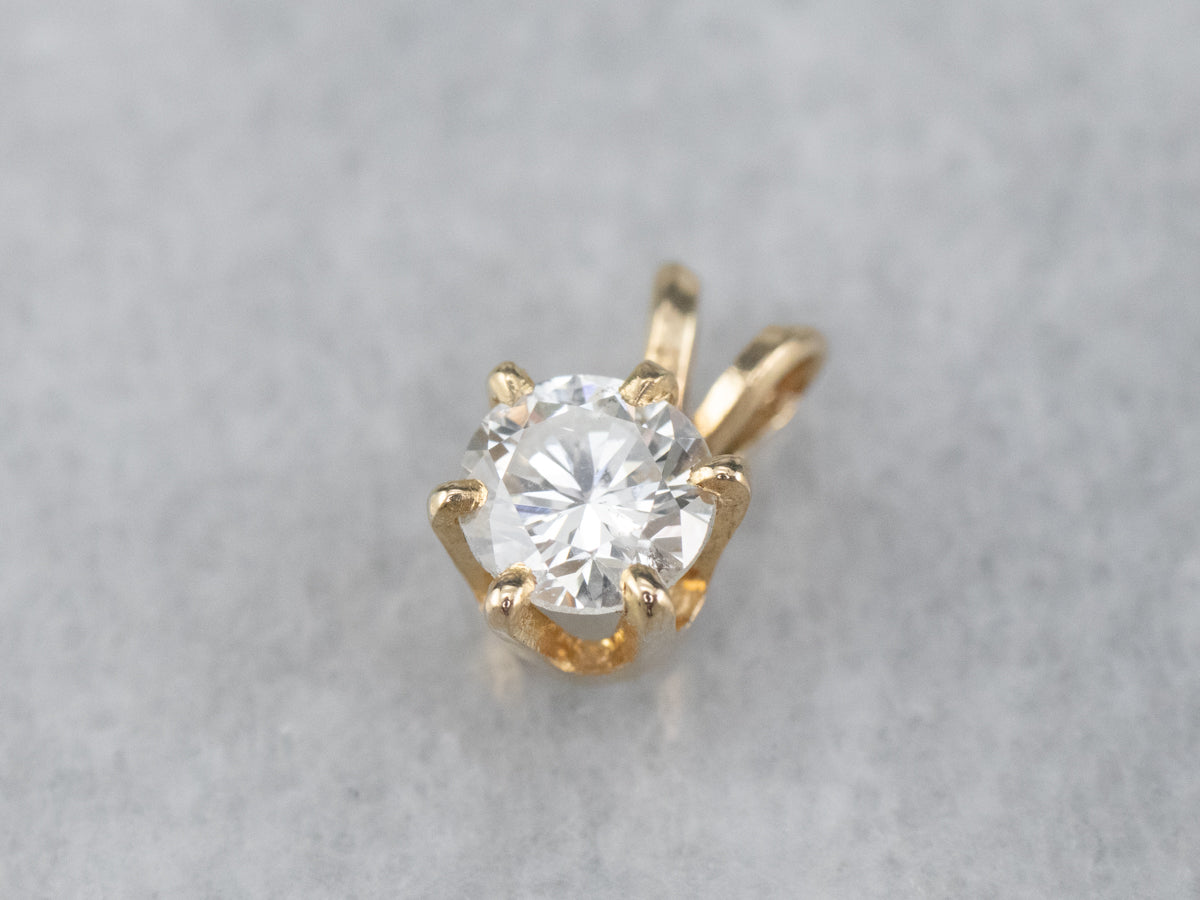 Diamond Gold Solitaire Pendant